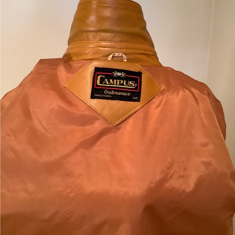 Vintage Campus Outerwear Men’s Vinyl Jacket 44R Made in Korea Retro 1970s - Picture 11 of 14